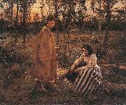 Bela Ivanyi-Grunwald Shepherd and Peasant Woman France oil painting artist